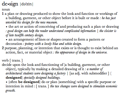 Design dictionary