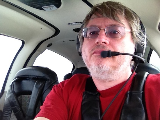 Stephan Schwab piloting an aircraft