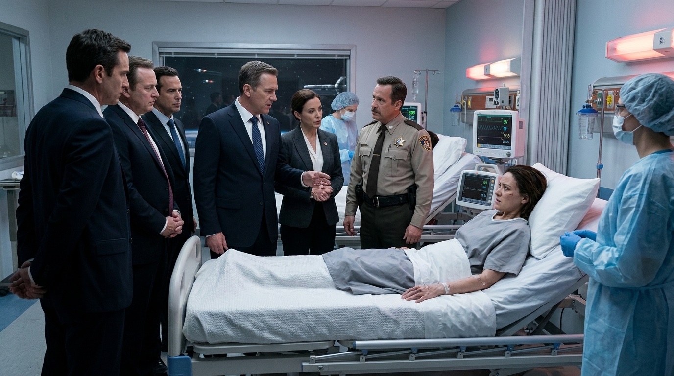 Leonie sits in a quarantine ward while officials argue around her bed, turning blood, grief, and exposure into policy language.